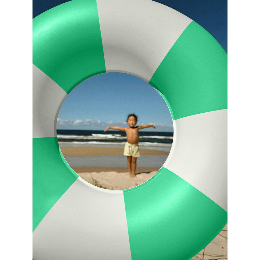 Mini Tube Pool Ring: Zest Green Stripe