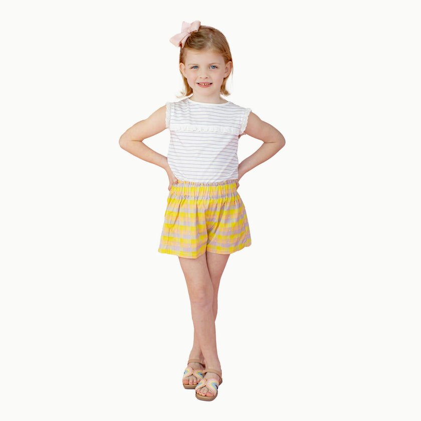 Day Short in Pastel Plaid