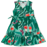 Sleeveless Wrap Dress, Green