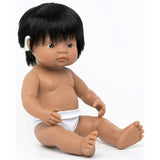 Hispanic Boy Baby Doll with Black Hair and Hearing Aid - 15"