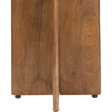 Naomi 18" Rustic Minimalist Marble/Wood X-Base Accent Table