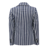 Navy Striped Embroidered Blazer