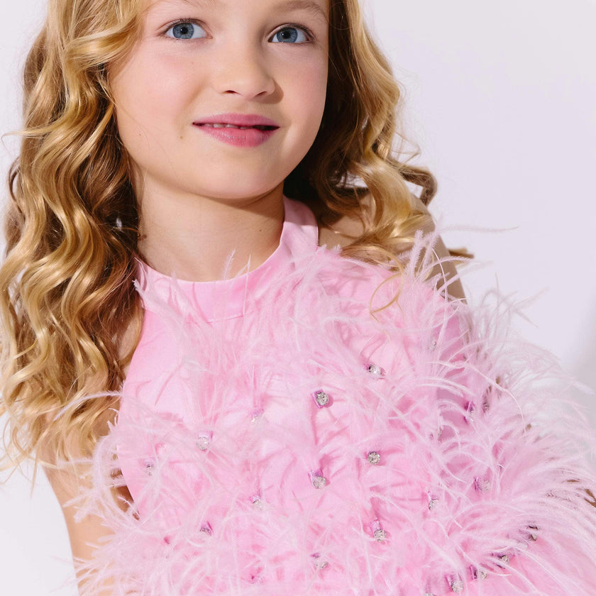 Pink Princess Feather Dress