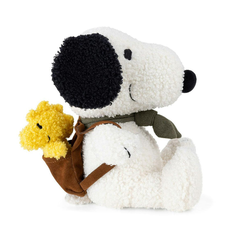 Plush Peanuts Snoopy With Woodstock In Backpack 8"