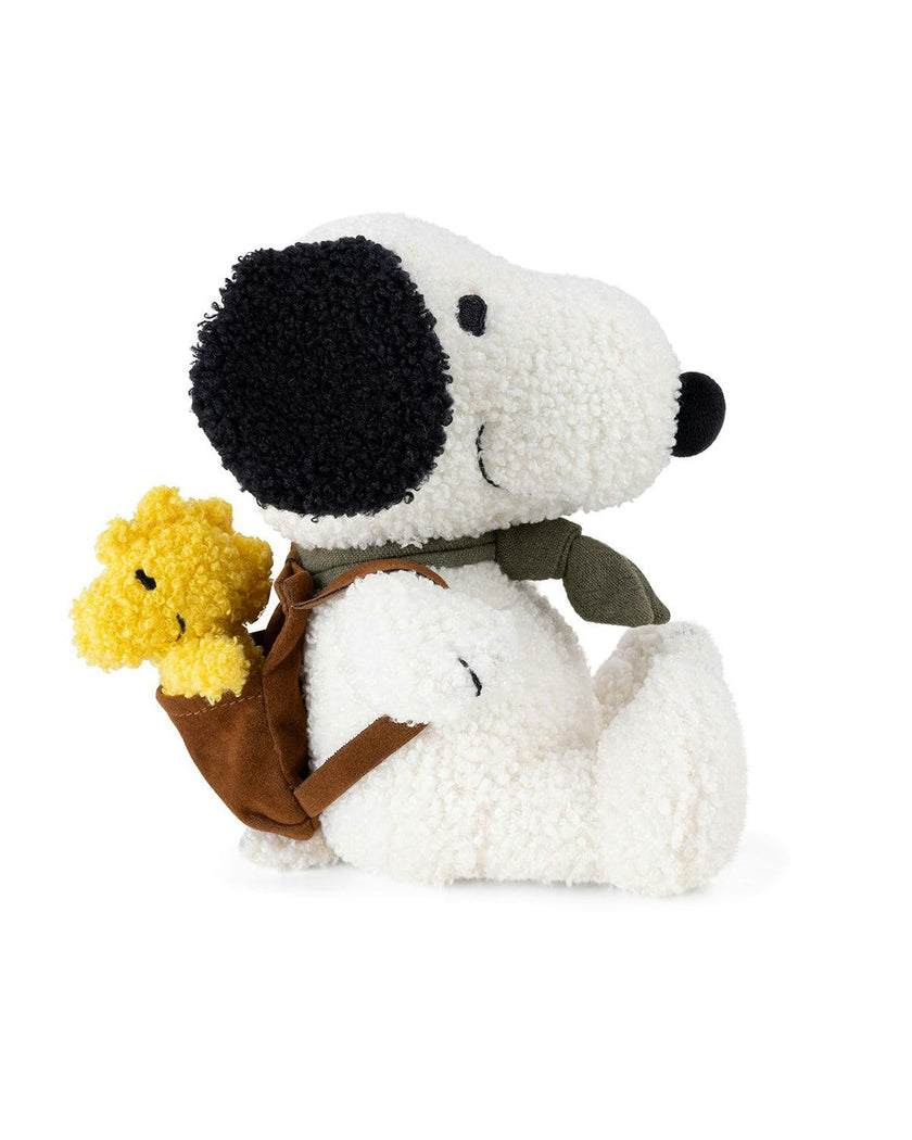 Plush Peanuts Snoopy With Woodstock In Backpack 8"