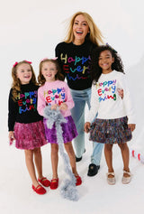 Women's Happy Everything Tinsel Sweater Black