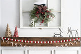 White & Red Ball Felt Garland