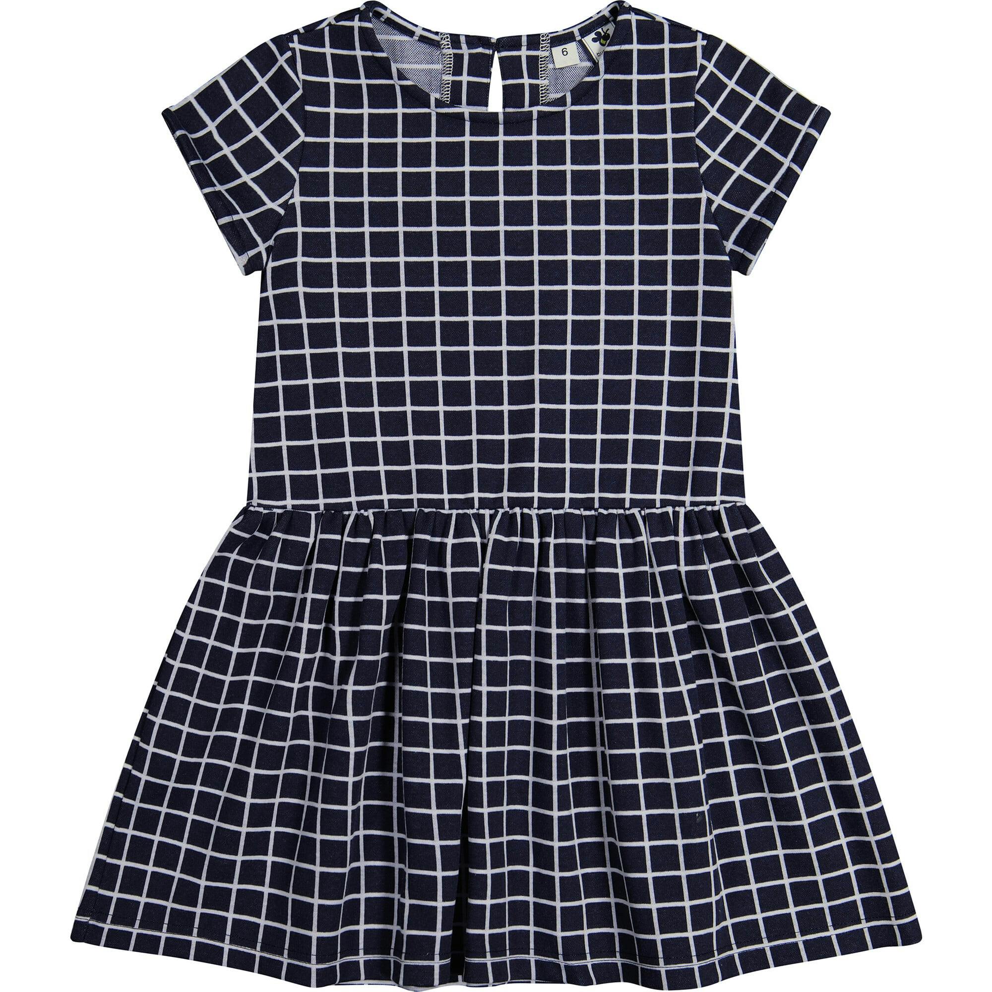 Palmer Windowpane Checkered Drop Waist Dress, Navy