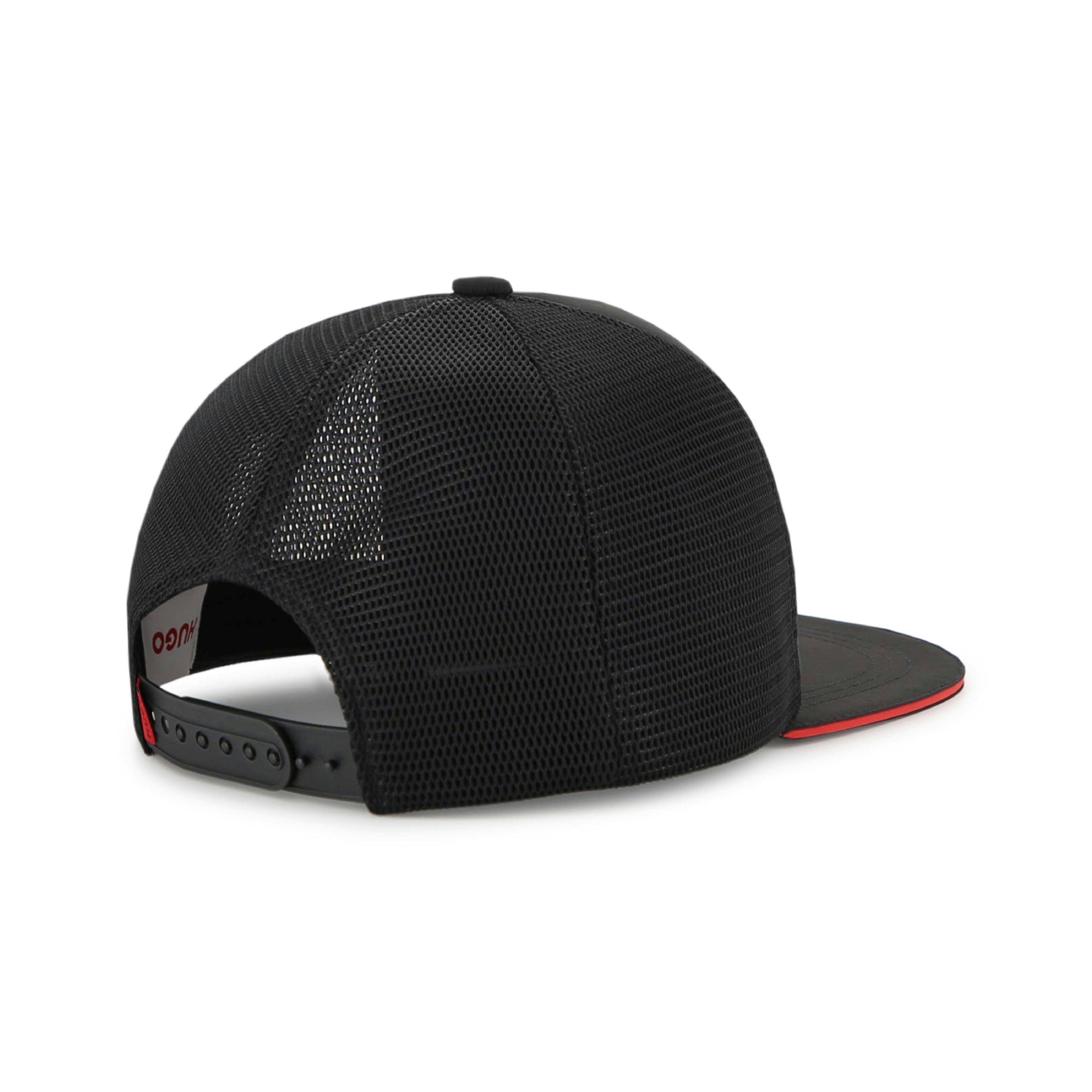 Black Mesh Cap with Adjustable Strap