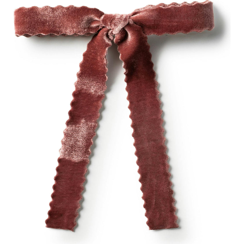 Ava Scalloped Velvet Long Tail Clip