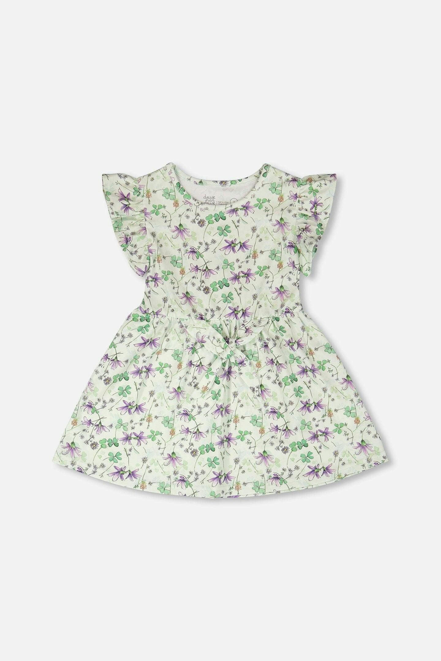 Jersey Dress Green Printed Flowers