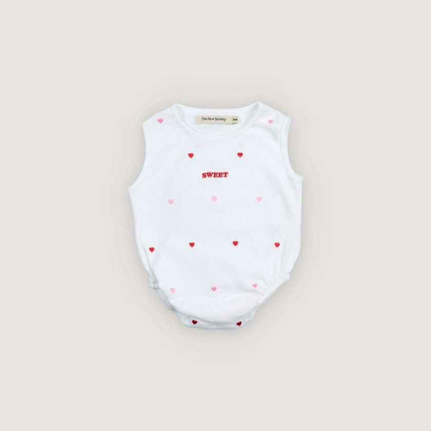 Petunia Baby Romper Hearts Pure Cloud