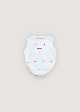 Petunia Baby Romper Hearts Pure Cloud