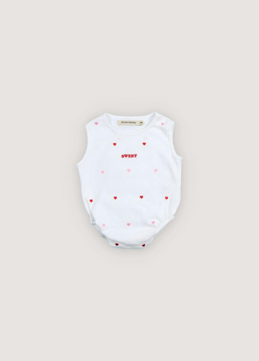 Petunia Baby Romper Hearts Pure Cloud