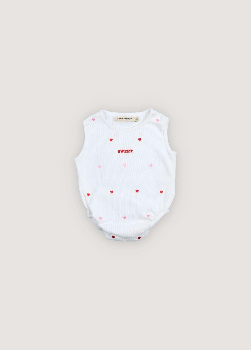 Petunia Baby Romper Hearts Pure Cloud