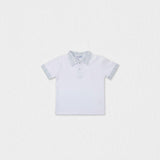 Brandan Baby Polo SS , White Blue Stripe