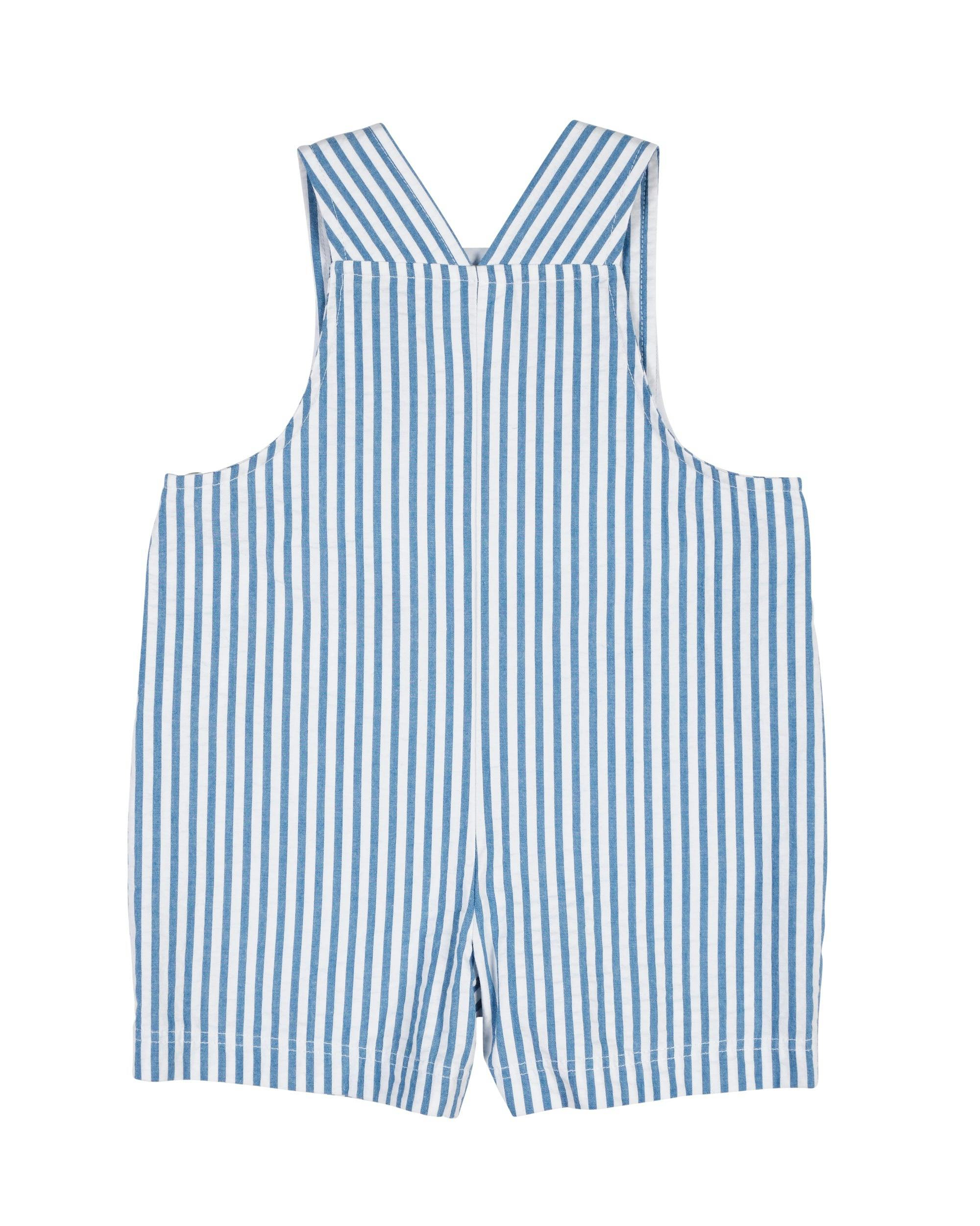 Stripe Seersucker Shortall With