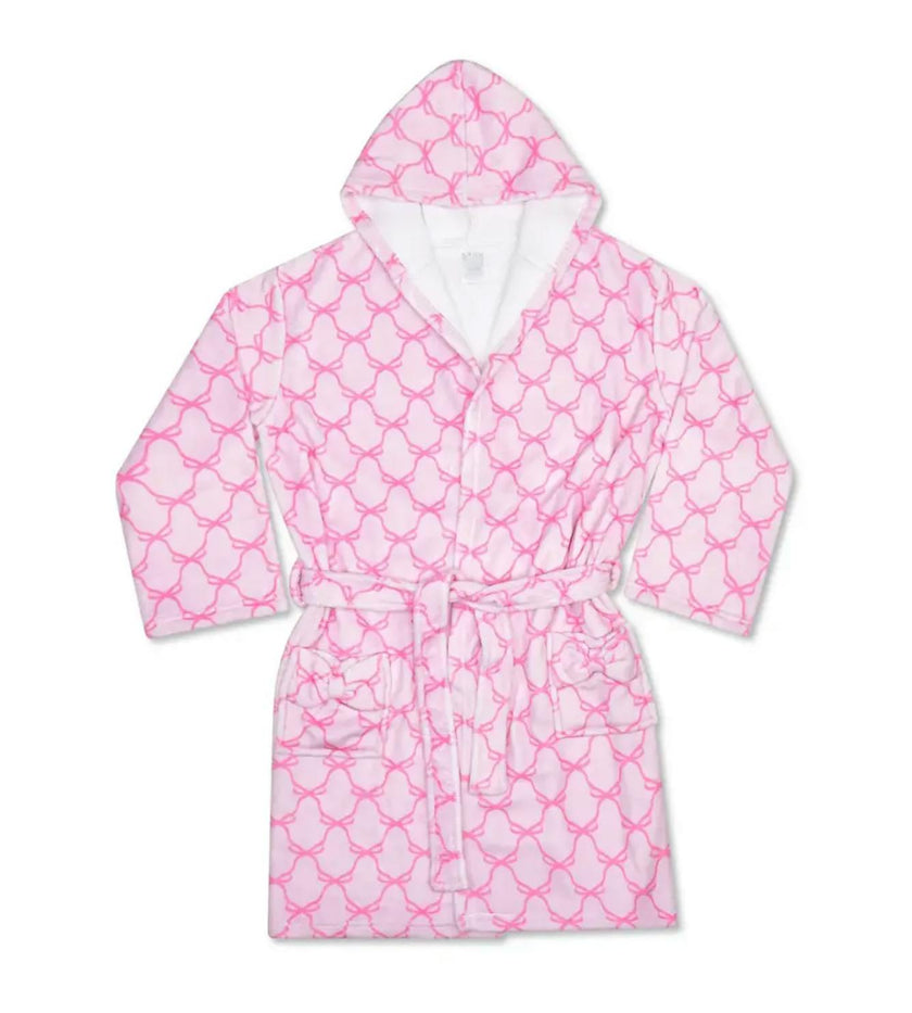 Sweet Trellis Bow Hooded Plush Robe