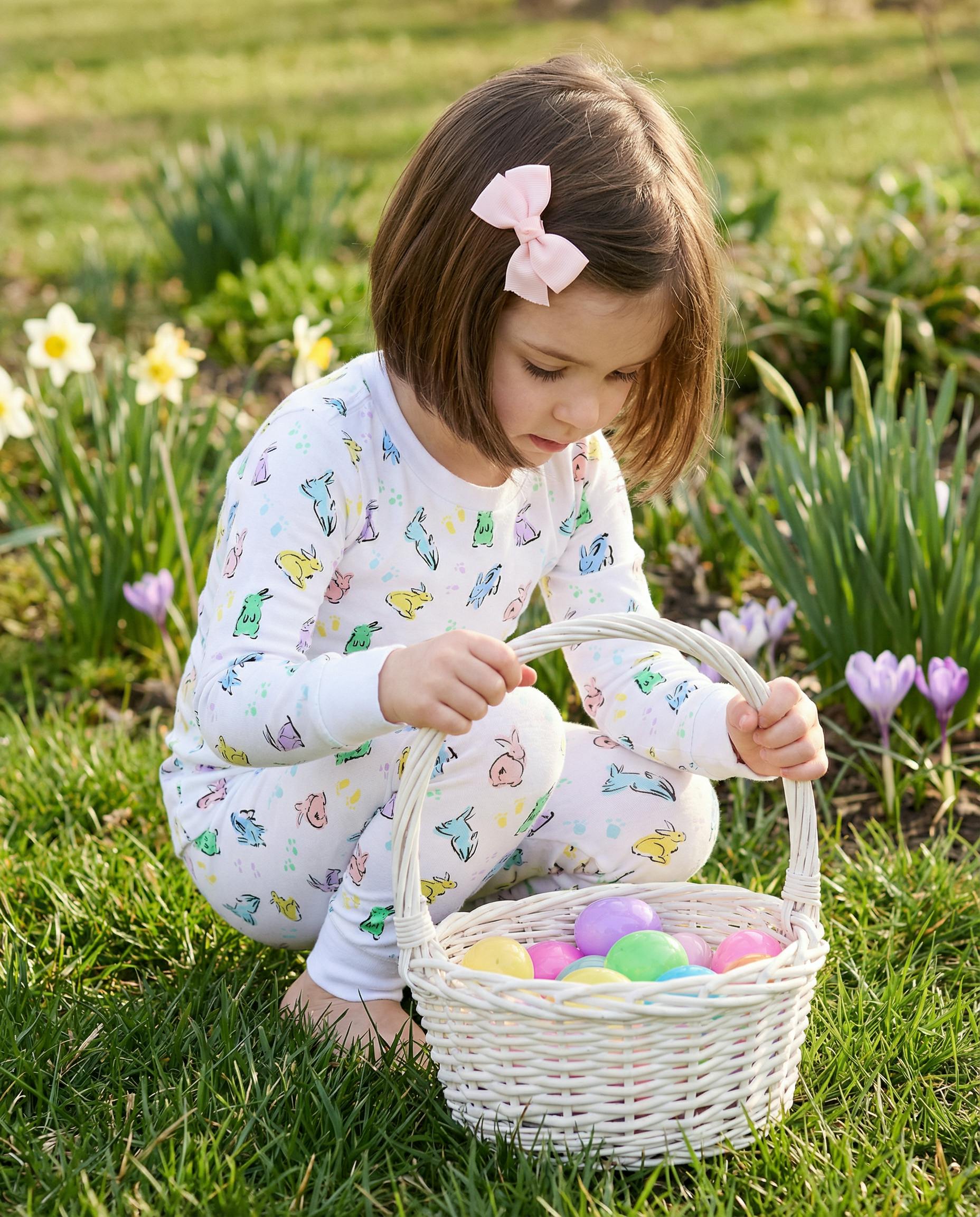 The Organic Long Sleeve Pajama Set [Bunny Hop]