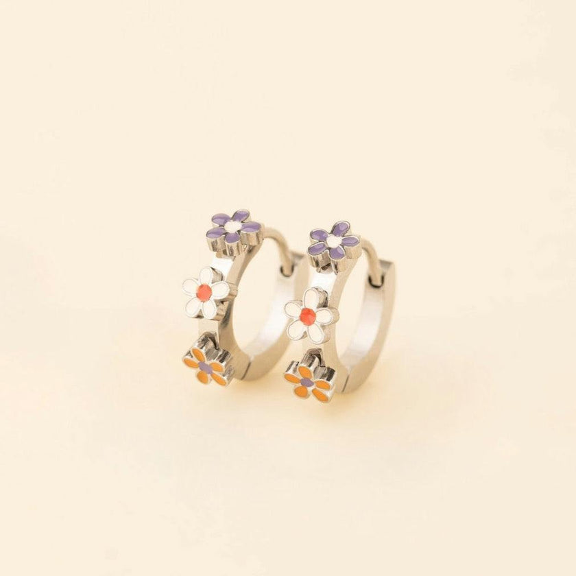 Daisy 3D Huggie Hoop Earrings