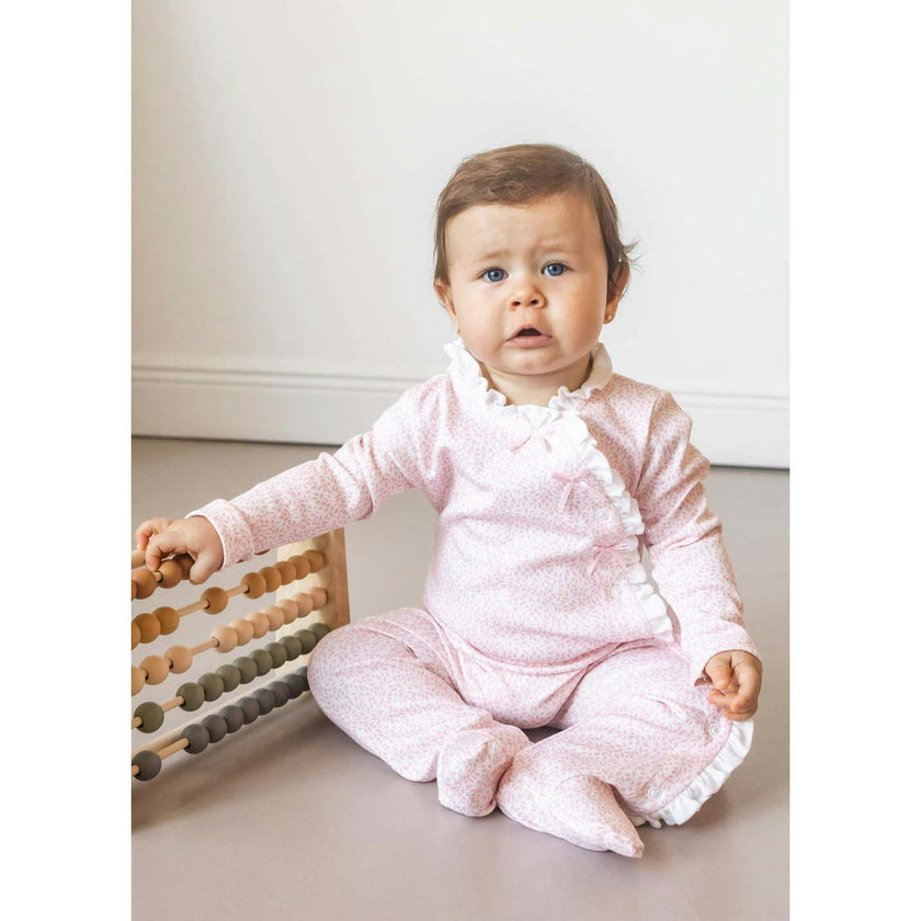Pink Leaves Pima Baby Pajama