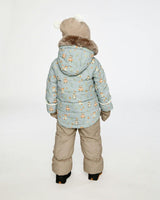 Baby Two Piece Snowsuit Blue Animal Print