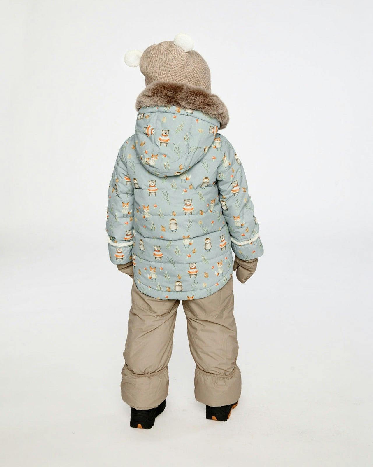 Baby Two Piece Snowsuit Blue Animal Print