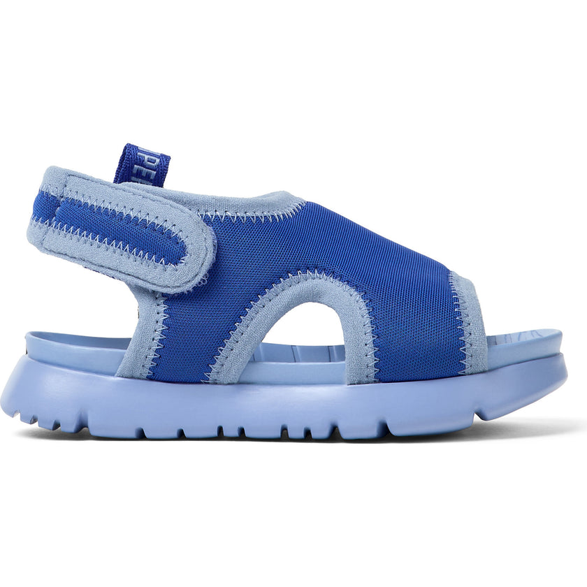 Oruga Calfskin Leather Flexible First Walker Sandals, Blue