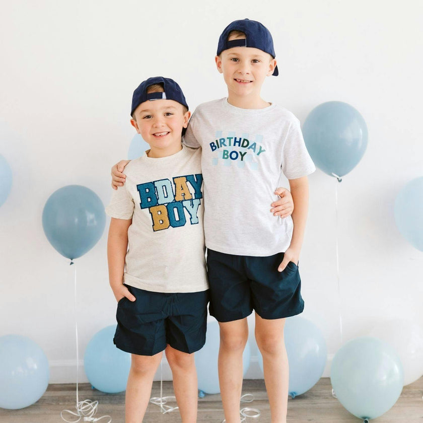 Birthday Boy Patch Short Sleeve T-Shirt - Natural Heather