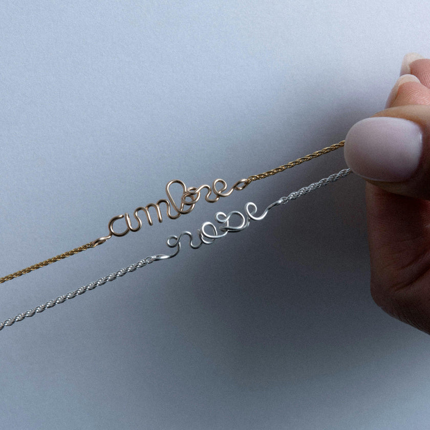 Women's Personalized Rope Chain Bracelet, 925 Silver