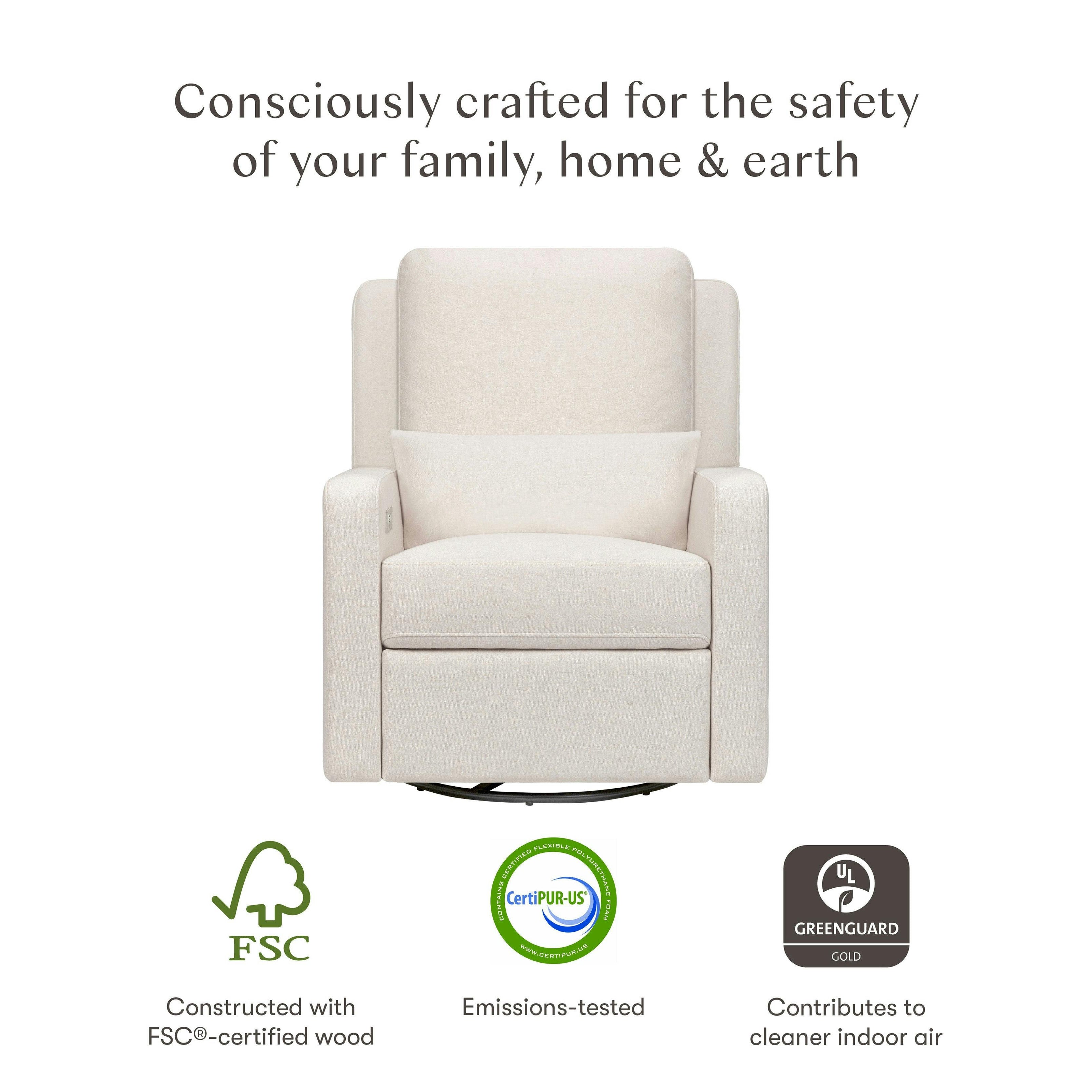 Babyletto Sigi Electronic Recliner and Swivel Glider with USB port