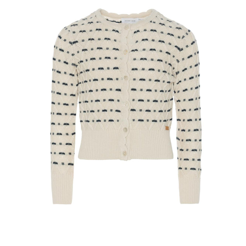 Stripe Floral Cardigan Ink