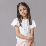 Organic Ruffle Sleeve Pointelle Sweater