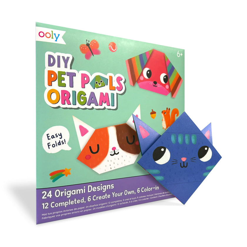 DIY Pet Pals Origami Activity Kit - 24 Designs - 2 Sticker Sheets