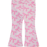 Bow Print Flared Leggings