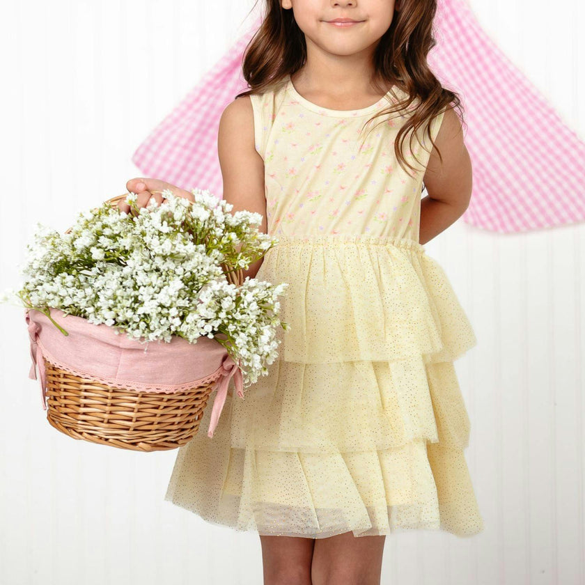 Lemon Floral Tank Tutu Dress