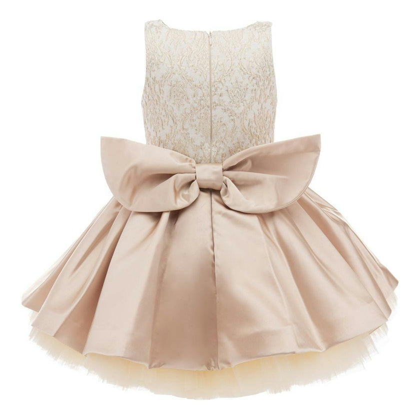 Rose Gold Elwood Satin Bow Dress