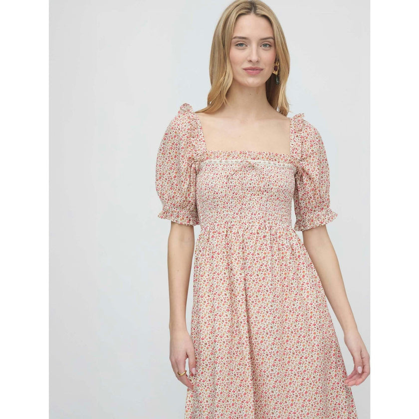 The Scarlett Nap Dress - Ivory Geo Ditsy