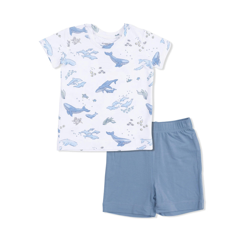 Watercolor Blue Whales - Loungewear Short Set