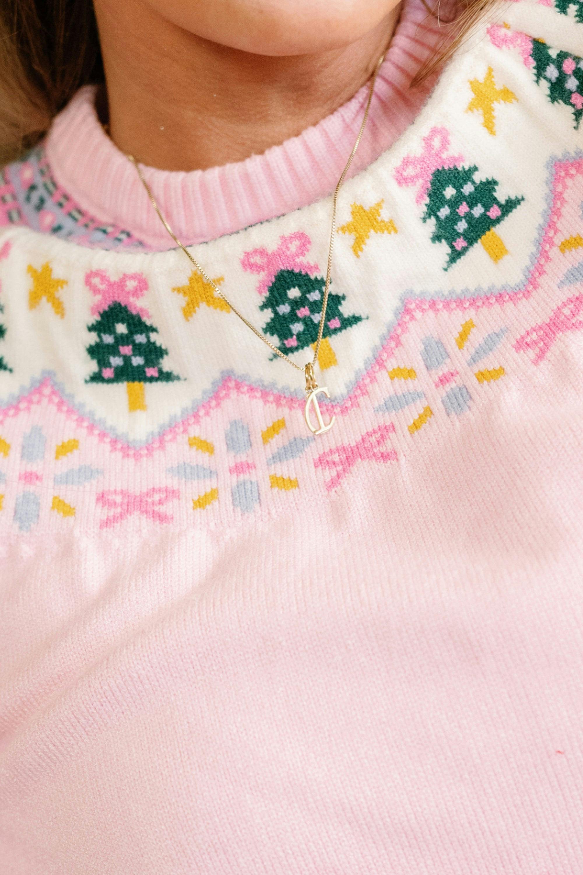 Melody Sweater in Marzipan Pink Fair Isle