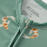 Swimming Koi Cotton Stretch Zipper Footed Romper