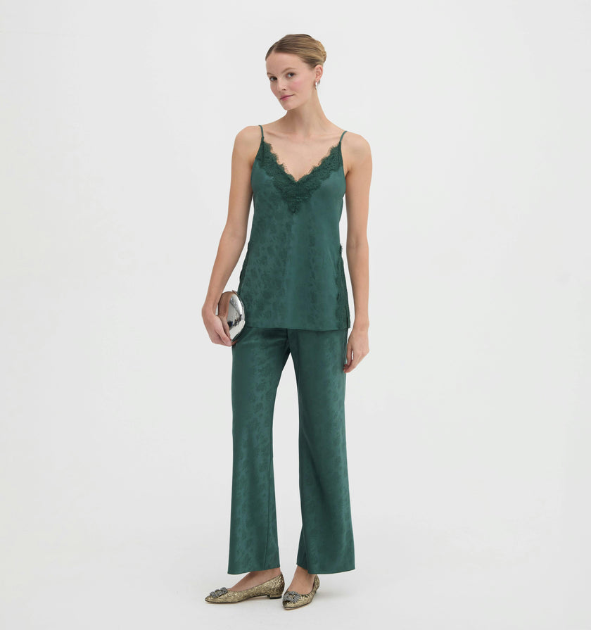 The Beverly Pant - Jadeite Floral Jacquard