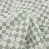 Organic Cotton Muslin Swaddle Blanket - Green Checker