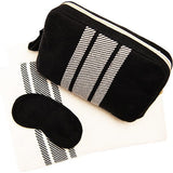 Reversible Stripe Blanket Travel Set