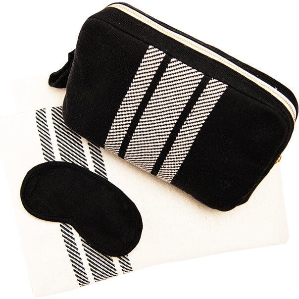 Reversible Stripe Blanket Travel Set