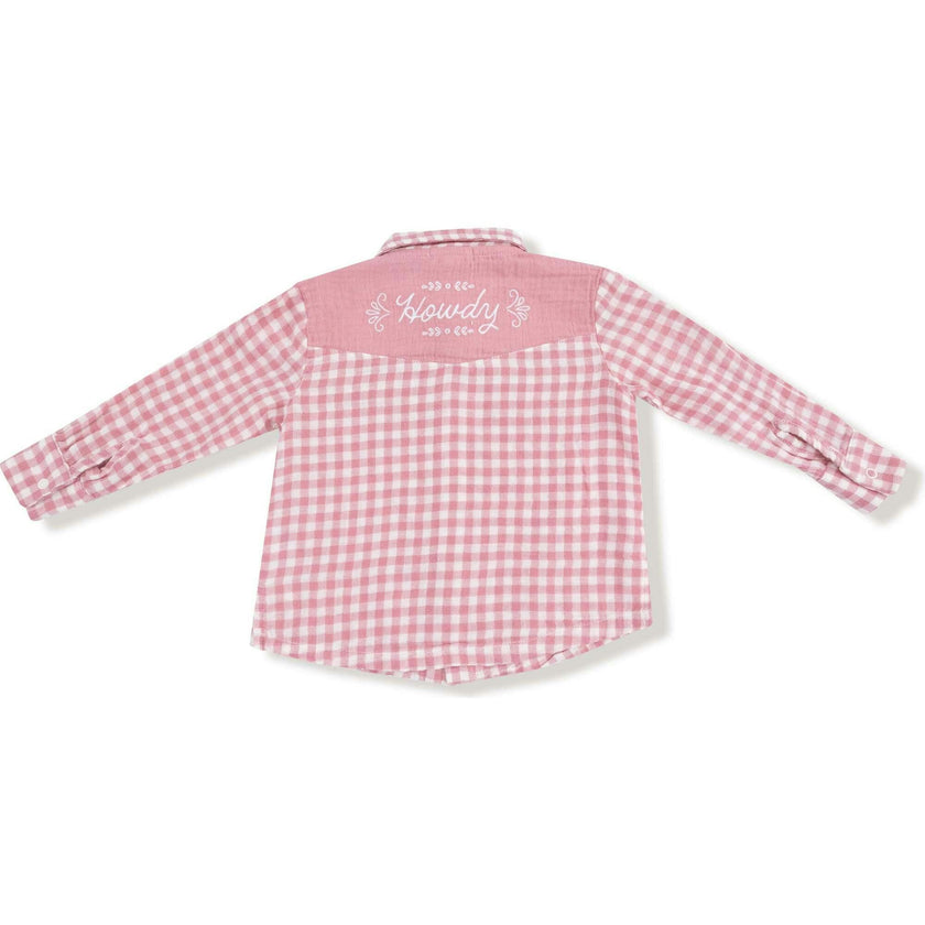 Blue Plaid - Long Sleeve Western Pearl Snap Shirt