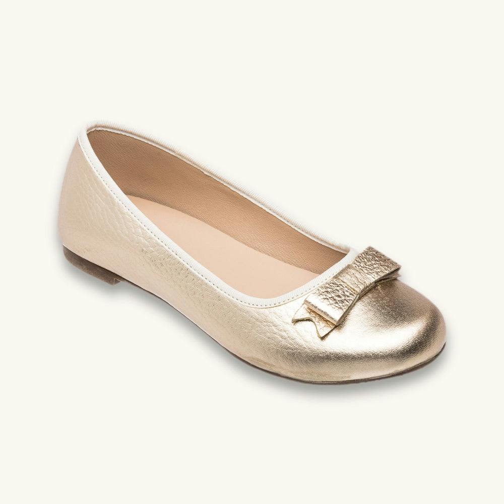 Camille Ballet Flat | Gold Leather