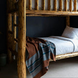 Cotton Sustainable Knit Throw Blanket | Lodge Stripe