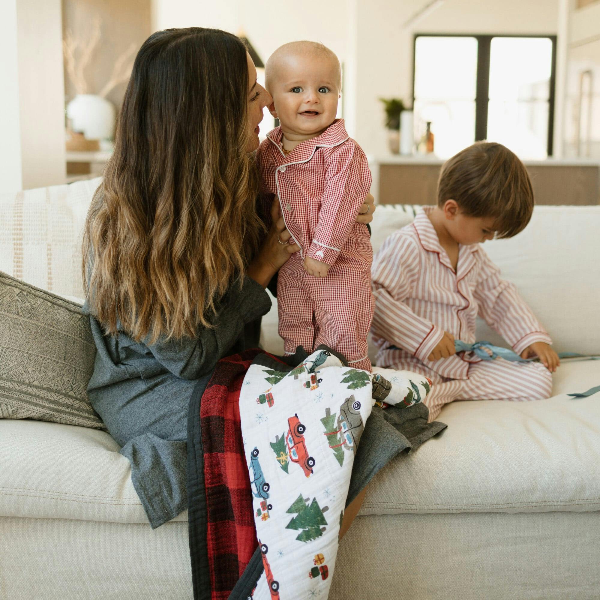 Cotton Muslin Baby Quilt - Holiday Haul