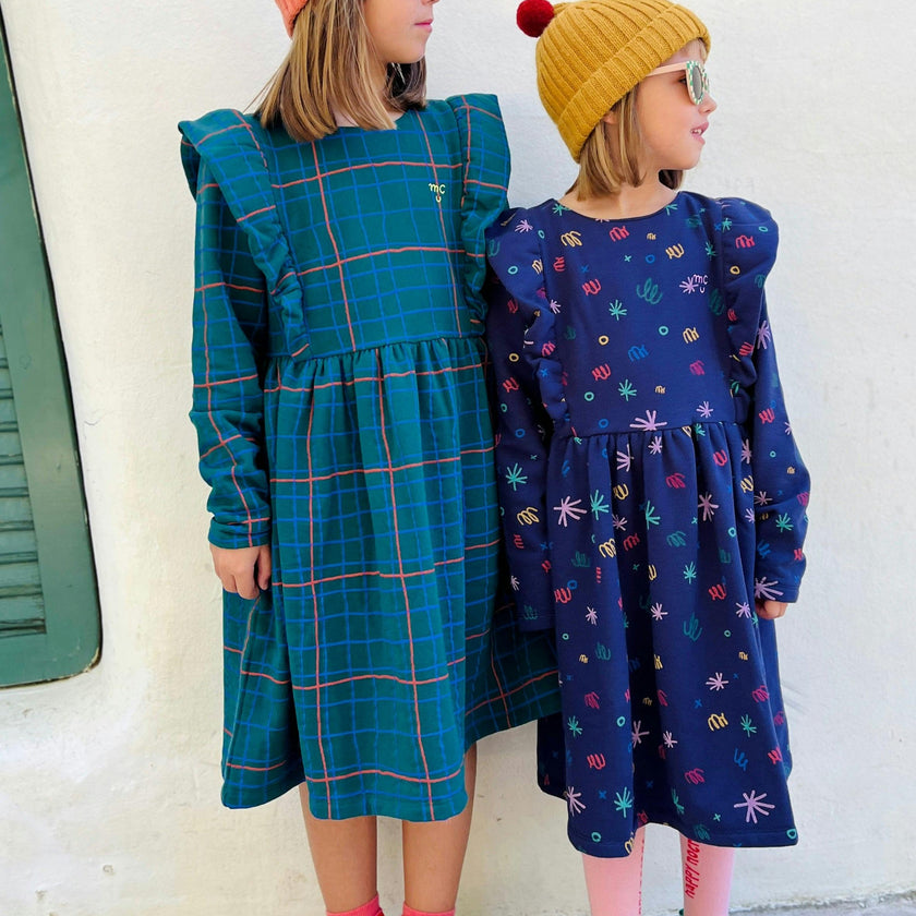 Recycled Cotton Confetti Kid Ruffle Dress